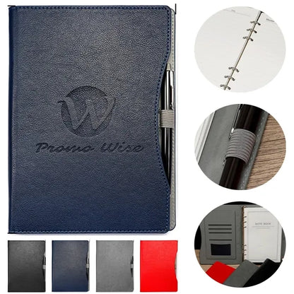 A5 Refillable 6-ring Binder Pad Folios Notebooks w/ Pen
