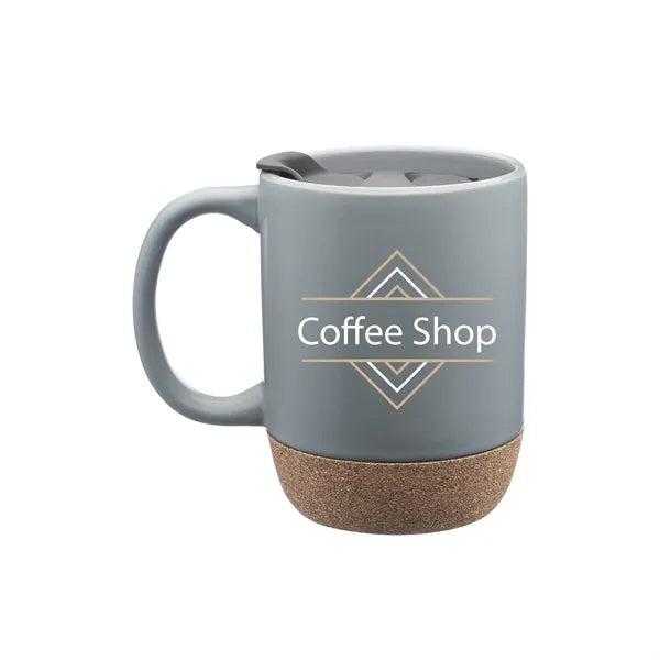 Ceramic Mug with Cork Bottom, 13 oz.