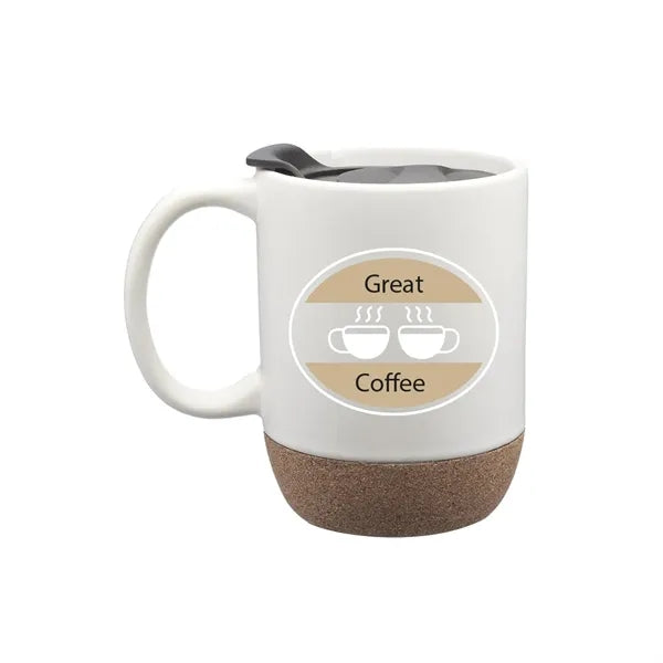 Ceramic Mug with Cork Bottom, 13 oz.