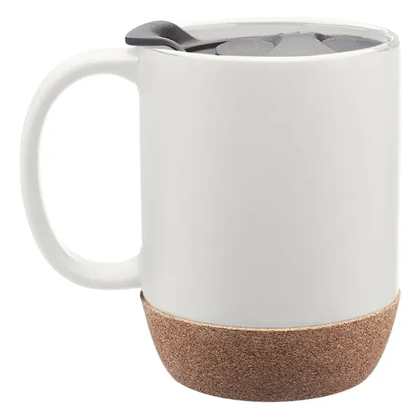 Ceramic Mug with Cork Bottom, 13 oz.