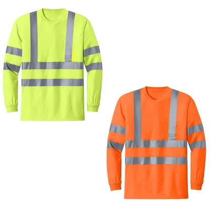 VISIPRO Long Sleeve Reflective Safety T-Shirt with Bands &