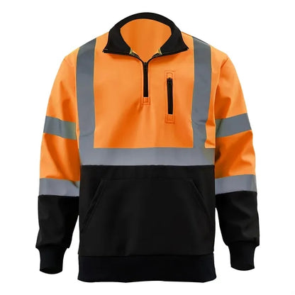 VISIPRO Reflective Colorblock Safety Quarter-Zip Sweatshirt