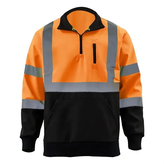 VISIPRO Reflective Colorblock Safety Quarter-Zip Sweatshirt