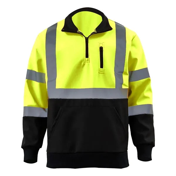 VISIPRO Reflective Colorblock Safety Quarter-Zip Sweatshirt