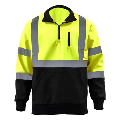 VISIPRO Reflective Colorblock Safety Quarter-Zip Sweatshirt