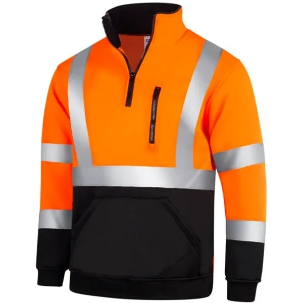 VISIPRO Reflective Colorblock Safety Quarter-Zip Sweatshirt