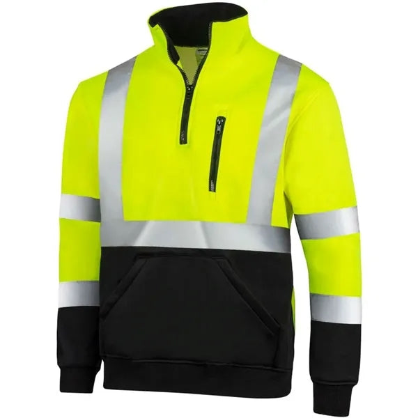 VISIPRO Reflective Colorblock Safety Quarter-Zip Sweatshirt