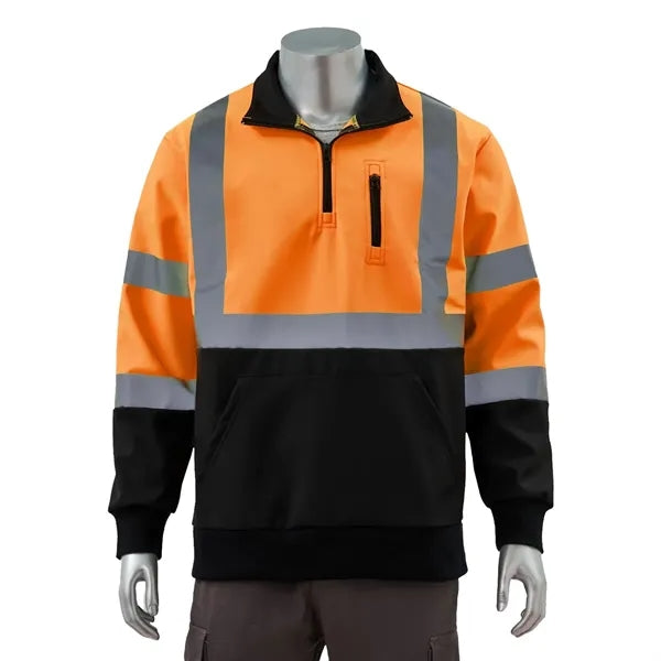 VISIPRO Reflective Colorblock Safety Quarter-Zip Sweatshirt