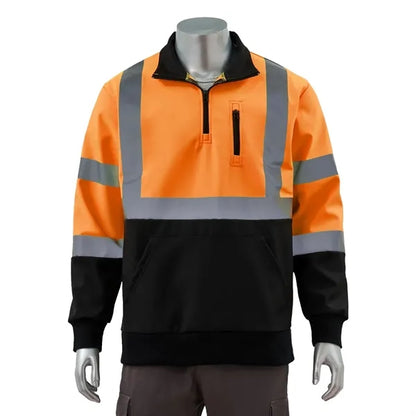 VISIPRO Reflective Colorblock Safety Quarter-Zip Sweatshirt