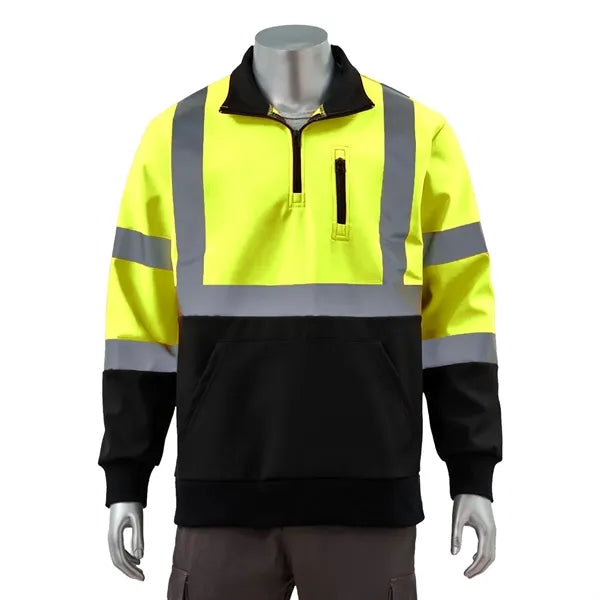 VISIPRO Reflective Colorblock Safety Quarter-Zip Sweatshirt