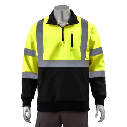 VISIPRO Reflective Colorblock Safety Quarter-Zip Sweatshirt