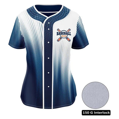 Women's Sublimation 150G INT Full-Button Baseball Jersey