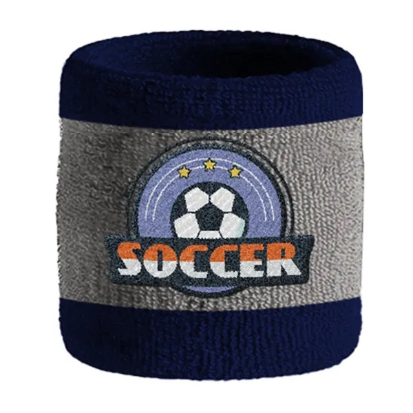 Sports Striped Wristband with Custom Embroidery