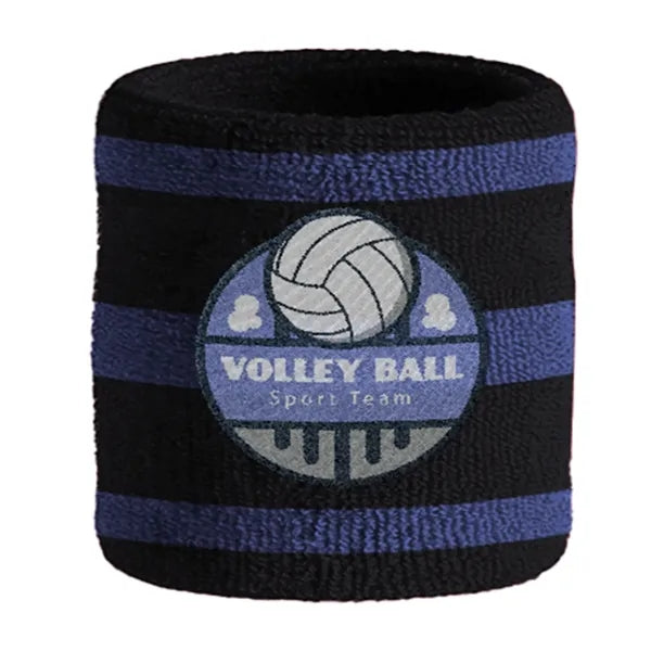 Sports Striped Wristband with Custom Embroidery
