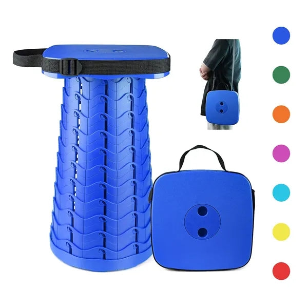 Portable Folding Stool With Adjustable Height For Outdoor