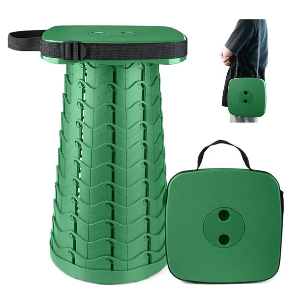 Portable Folding Stool With Adjustable Height For Outdoor
