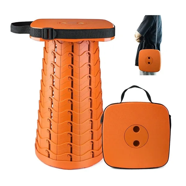 Portable Folding Stool With Adjustable Height For Outdoor