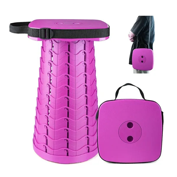 Portable Folding Stool With Adjustable Height For Outdoor