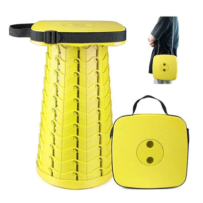 Portable Folding Stool With Adjustable Height For Outdoor