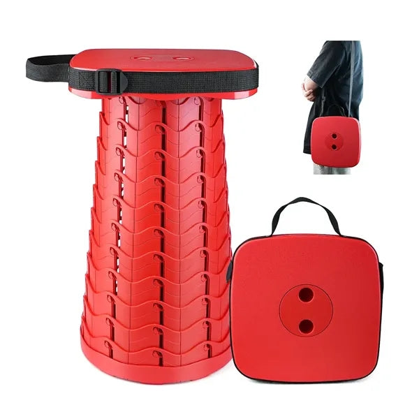 Portable Folding Stool With Adjustable Height For Outdoor