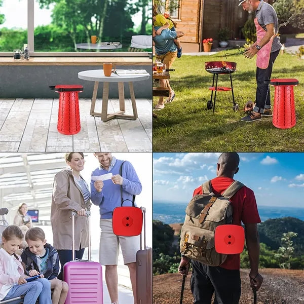 Portable Folding Stool With Adjustable Height For Outdoor
