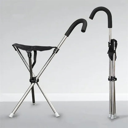 Foldable Cane Seat With Backrest Portable