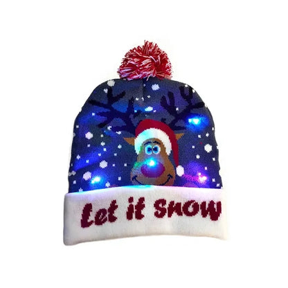 LED Light Up Knitted Beanie Christmas Hat