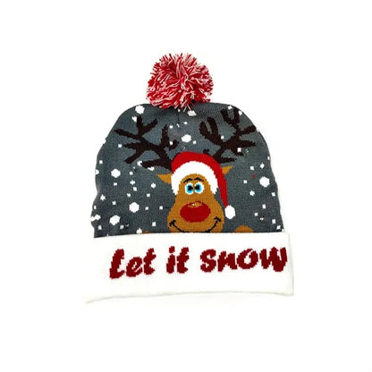 LED Light Up Knitted Beanie Christmas Hat