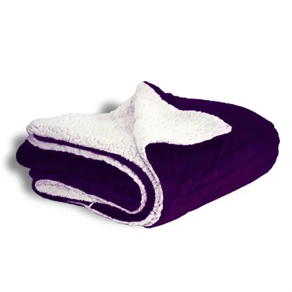 Embroidered Micro Mink Sherpa Blanket  (50"W X 60"H)
