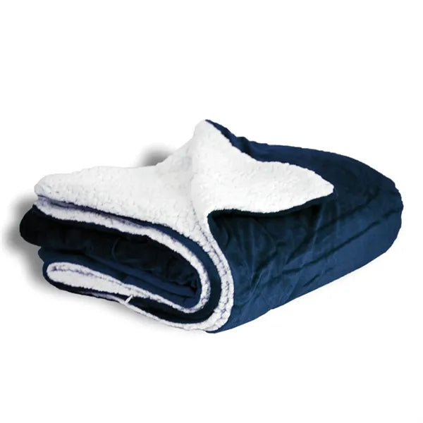Embroidered Micro Mink Sherpa Blanket  (50"W X 60"H)