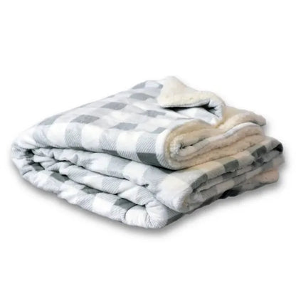 Embroidered Micro Mink Sherpa Blanket  (50"W X 60"H)