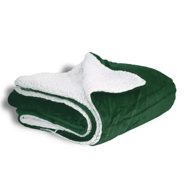 Embroidered Micro Mink Sherpa Blanket  (50"W X 60"H)