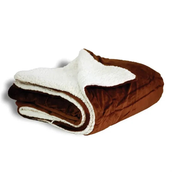 Embroidered Micro Mink Sherpa Blanket  (50"W X 60"H)