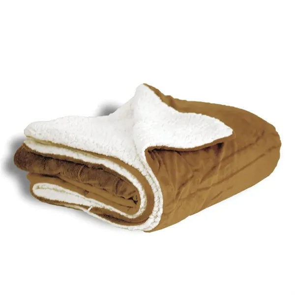 Embroidered Micro Mink Sherpa Blanket  (50"W X 60"H)