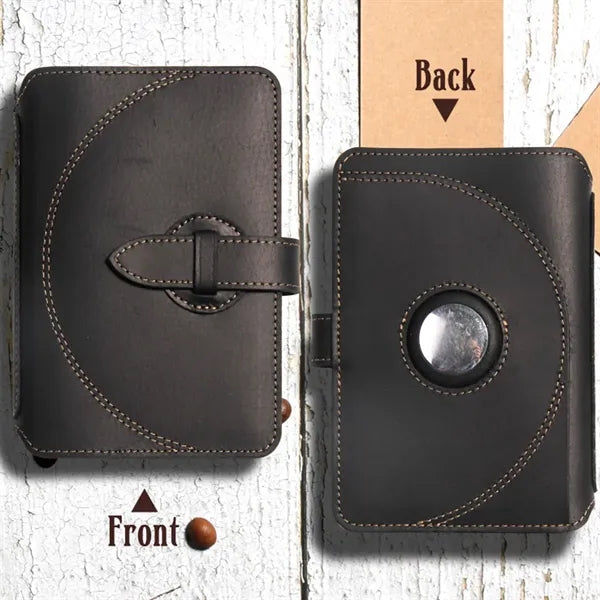 Crazy Horse Leather Anti-RFID Passport Wallet with Lanyard