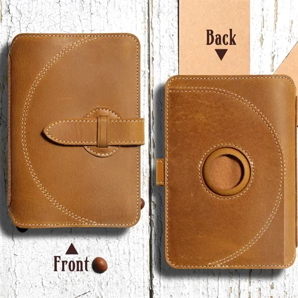 Crazy Horse Leather Anti-RFID Passport Wallet with Lanyard