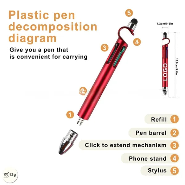 Four-In-One Ballpoint Pen With Four-Color Touchscreen