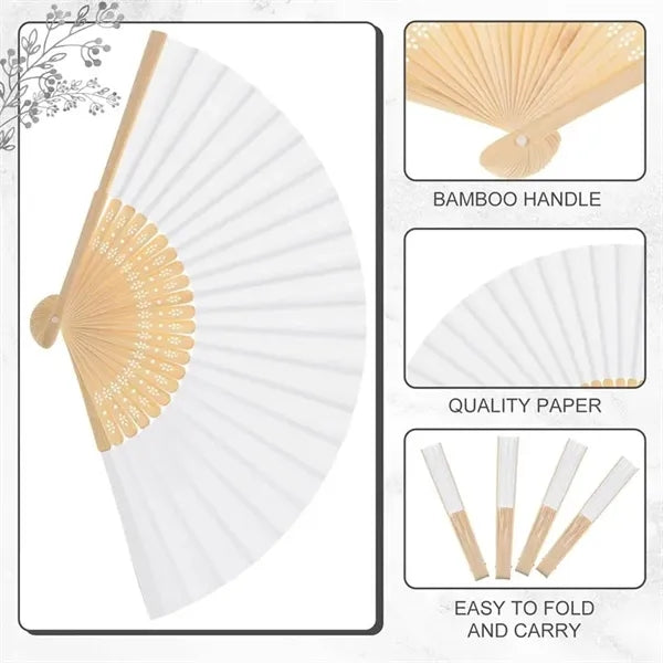 Folding Bamboo Paper Hand Fan