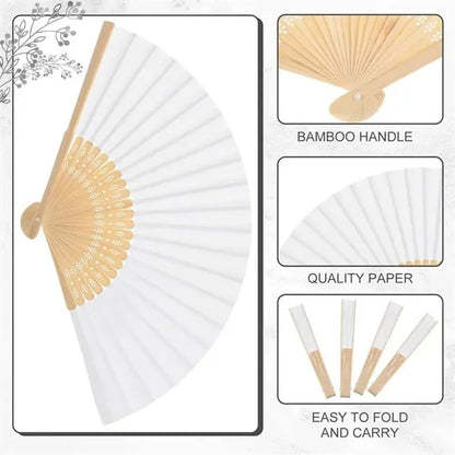 Folding Bamboo Paper Hand Fan
