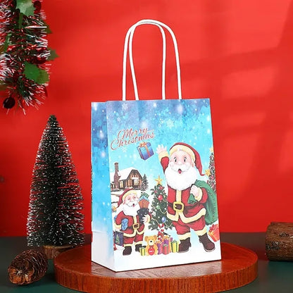 Christmas-Themed Cartoon Kraft Paper Bag