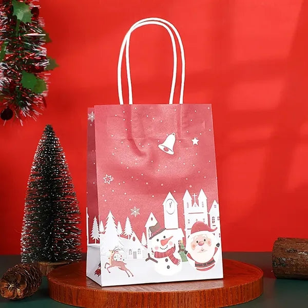 Christmas-Themed Cartoon Kraft Paper Bag