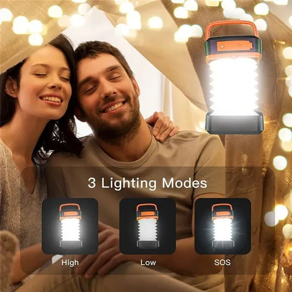 Foldable Waterproof Dual-Charging Solar Camping Lantern