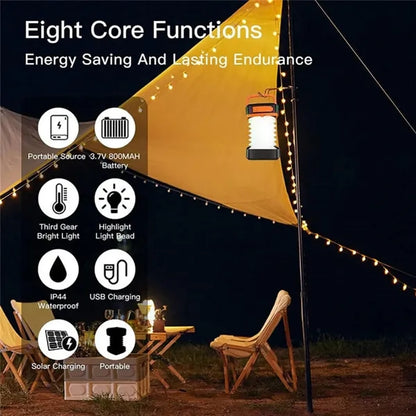 Foldable Waterproof Dual-Charging Solar Camping Lantern