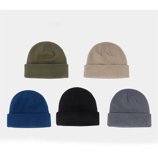 Knitted Hat With Blank Logo Can Be Embroidered