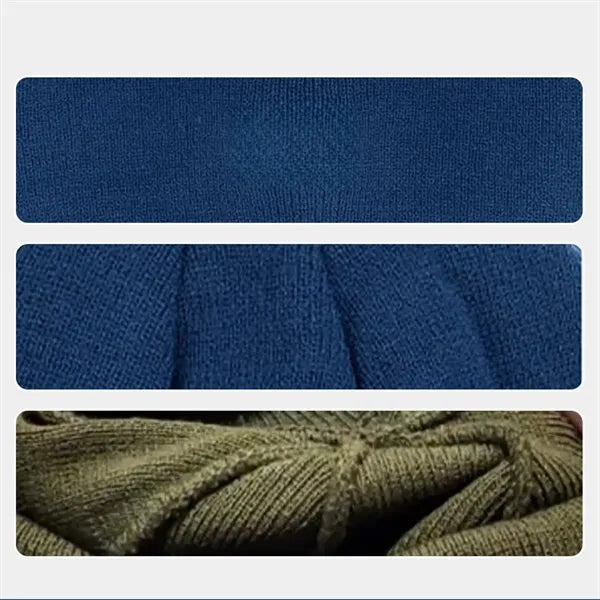 Knitted Hat With Blank Logo Can Be Embroidered