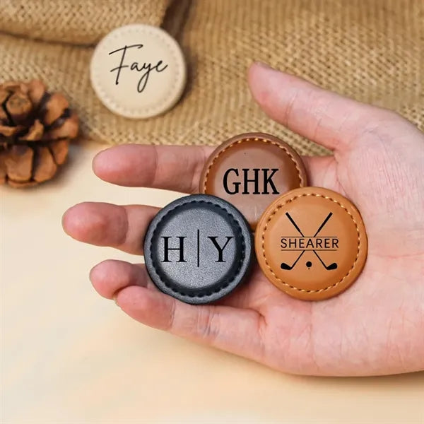 Magnetic Leather Golf Ball Markers