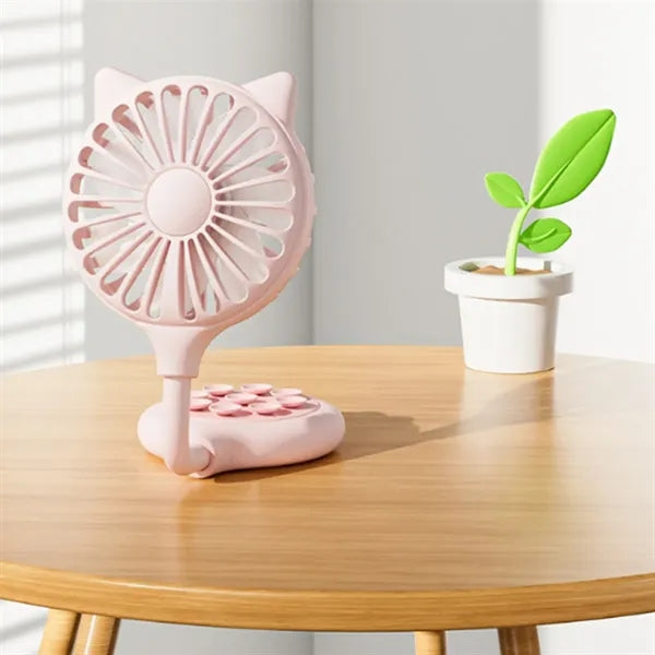 3-Speed Suction Rechargeable Adjustable Angle Handheld Fan