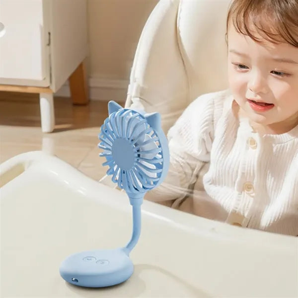 3-Speed Suction Rechargeable Adjustable Angle Handheld Fan