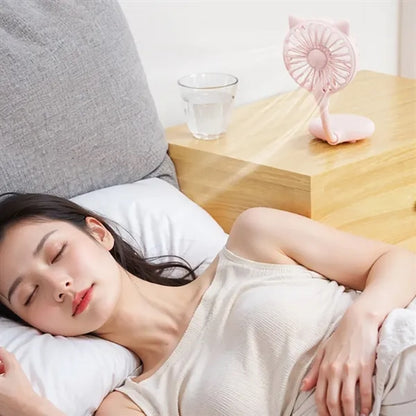 3-Speed Suction Rechargeable Adjustable Angle Handheld Fan