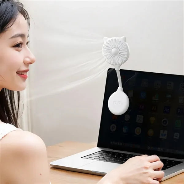 3-Speed Suction Rechargeable Adjustable Angle Handheld Fan